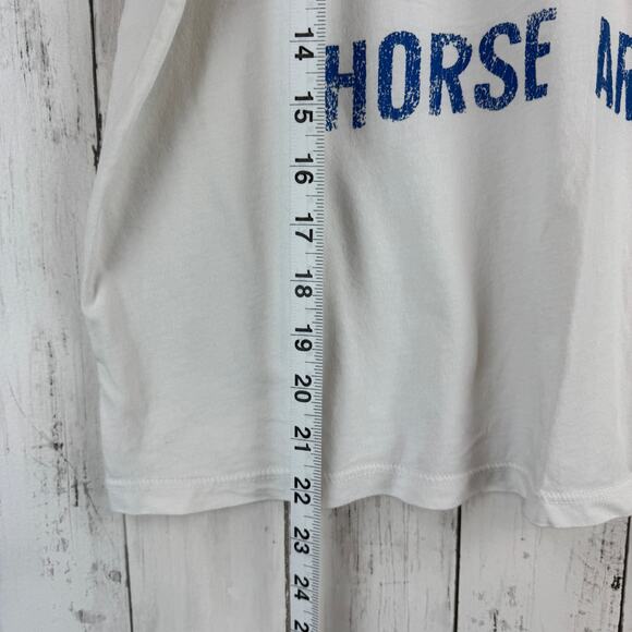 MOTHER White The Boxy Goodie Goodie Horse Around Tee Supima Cotton Size Medium - Picture 13 of 14